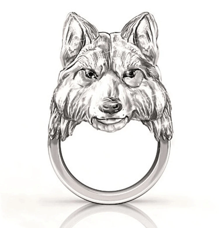 Retro Three-dimensional Personality Wolf Ring
