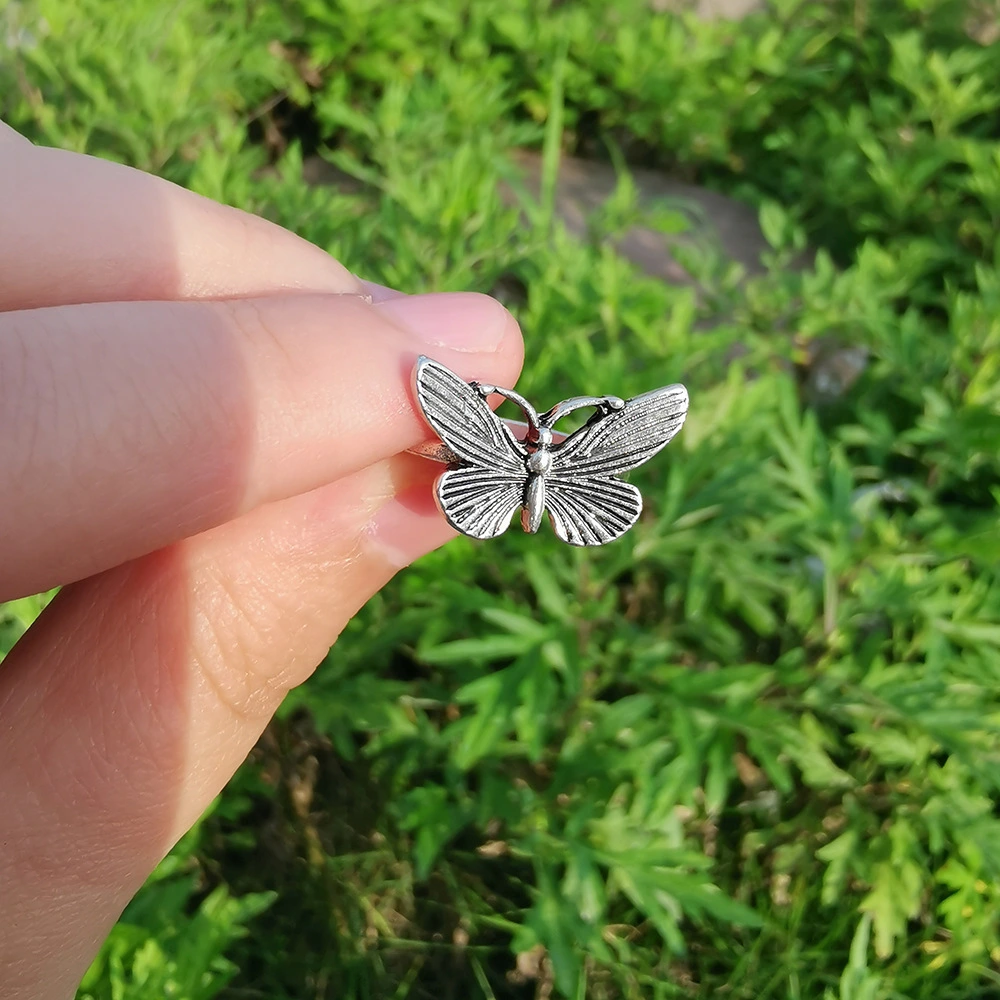 Ring Butterfly Ring Ins Tide Dark Retro Silver Ring Heart-shaped Ring Bracelet