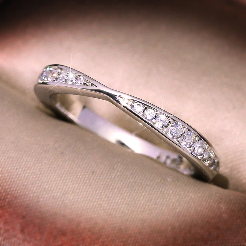 Imitation Moissanite Ring High-end Plated 18K Women's Wedding Ring