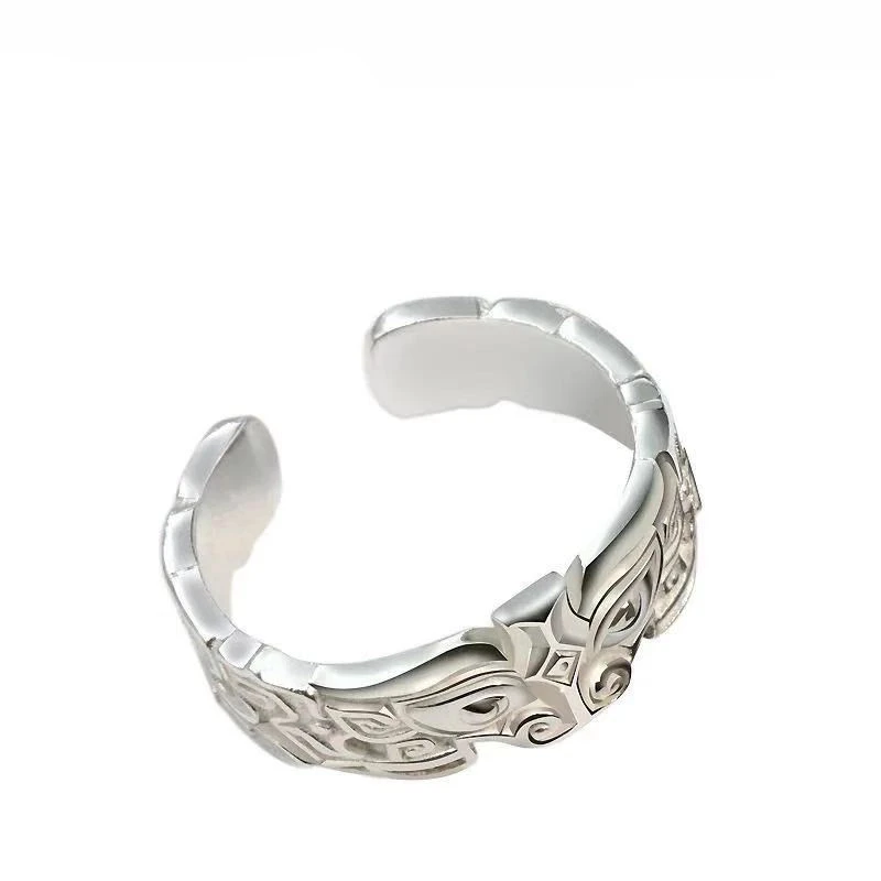 Men's Animal Face Vintage Ring In Sterling Silver