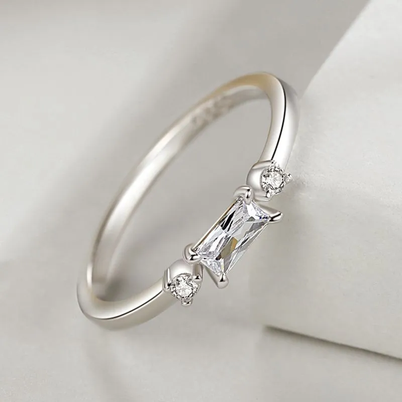 Sugar Cube Ring Simple Micro Diamond Fine Ring