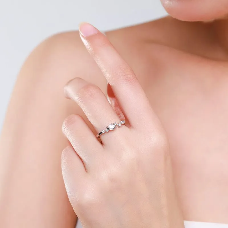 Star Earth Micro Inlaid  Index Finger Ring Niche Design Ins Ring