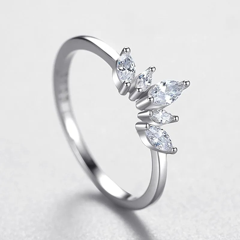 S925 Sterling Silver Princess Crown Ring Women