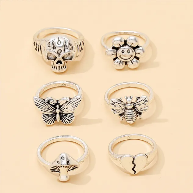 Minimalist Harajuku Style Retro Zinc Alloy Ring