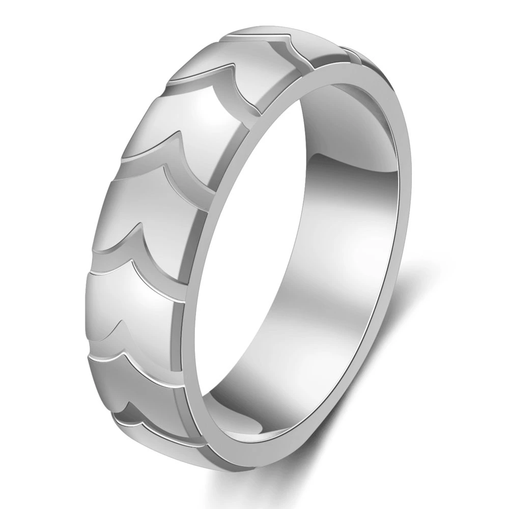 Regular Tire Pattern Stainless Steel Ring