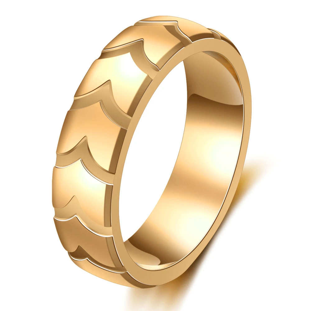 Regular Tire Pattern Stainless Steel Ring