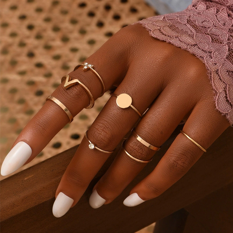 Personality Geometric Women's Ring Combination