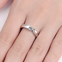 Sterling Silver Mossang Diamond Couple Ring With Love In The Heart-shaped Male And Female Ring