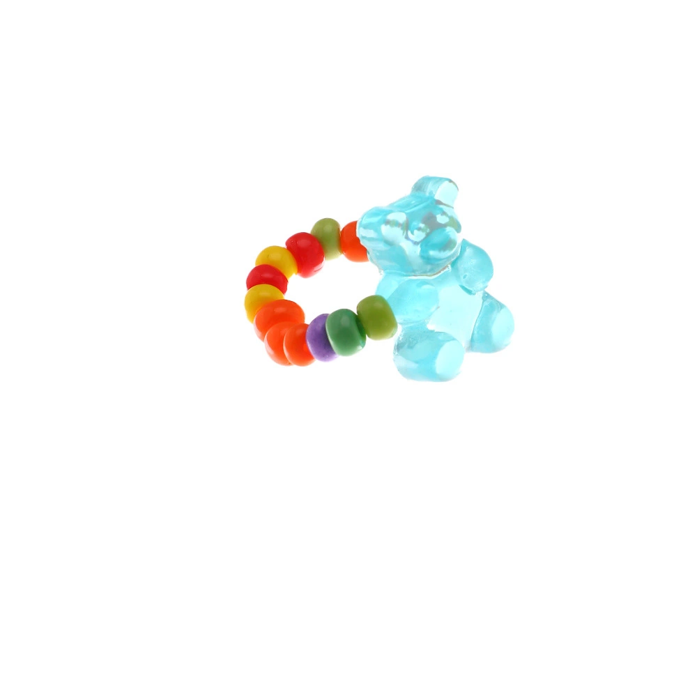 Sweet And Lovely Candy Color Bear Ring