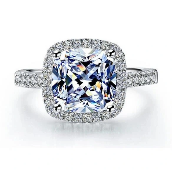 Inlaid Square Super Shining Multicolor Zircon Ring Female Color Gem Wedding Diamond Ring Ring