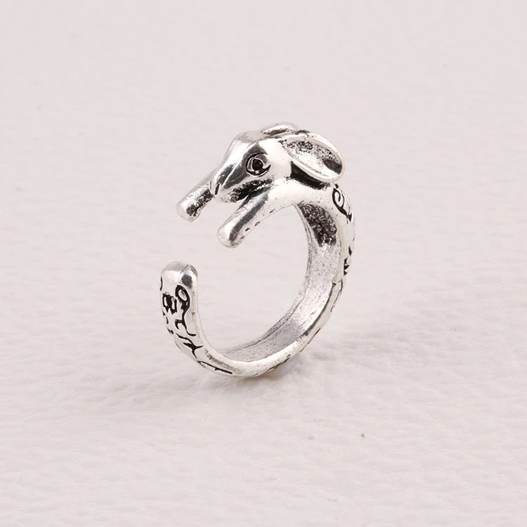 European And American Retro Alloy Ring Bunny Zodiac Ring