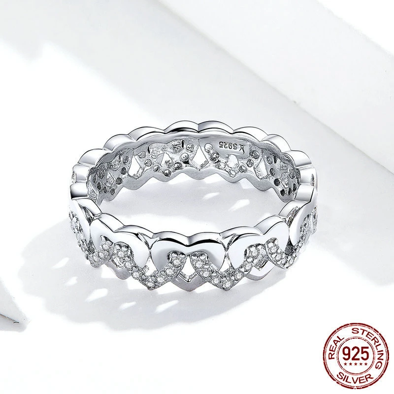 925 Romantic Girl Sterling Silver Couple Ring Fashion Personality SCR626