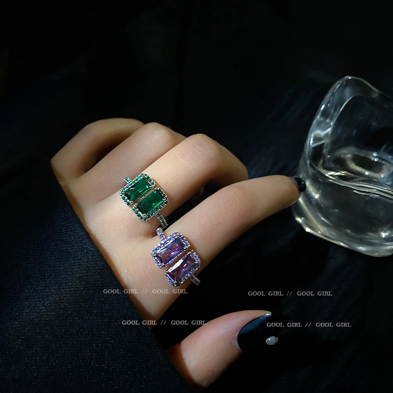 Real Gold Plating Fashion Crystal Ring Retro