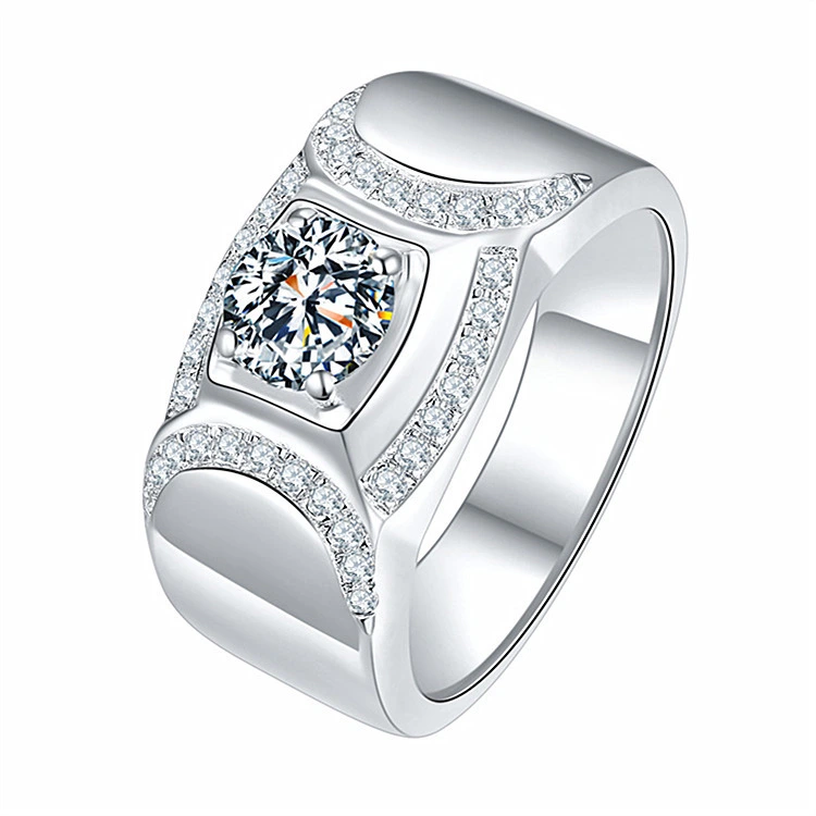 Korean Version Of Mossan 18K Gold Plated 1 Carat Group Diamond Ring