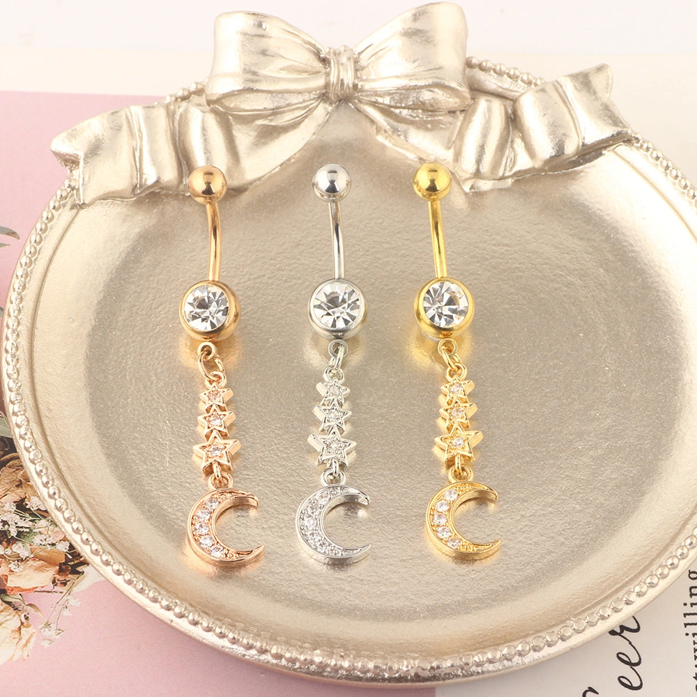 Korean Version Of Star And Moon Titanium Steel Umbilical Nail