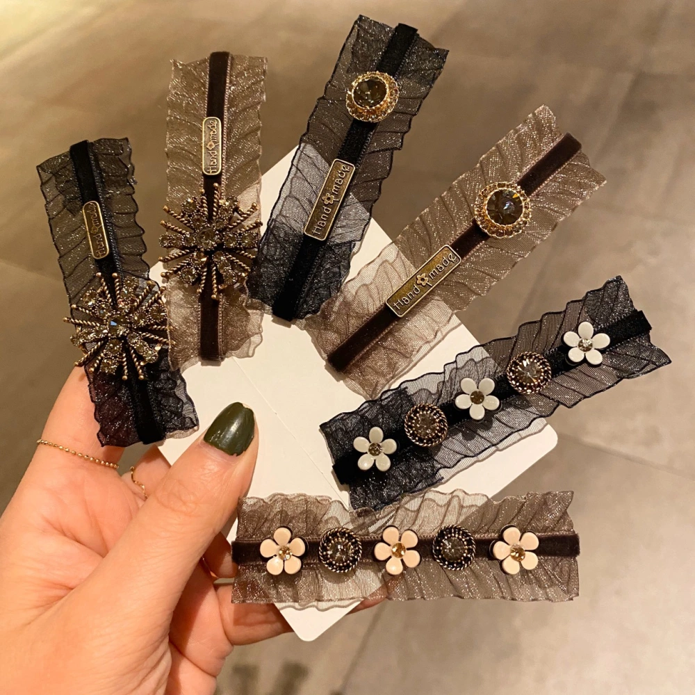 Same Paragraph Lace Czech Diamond Snowflake Broken Hair Clip Bangs Clip Word Clip