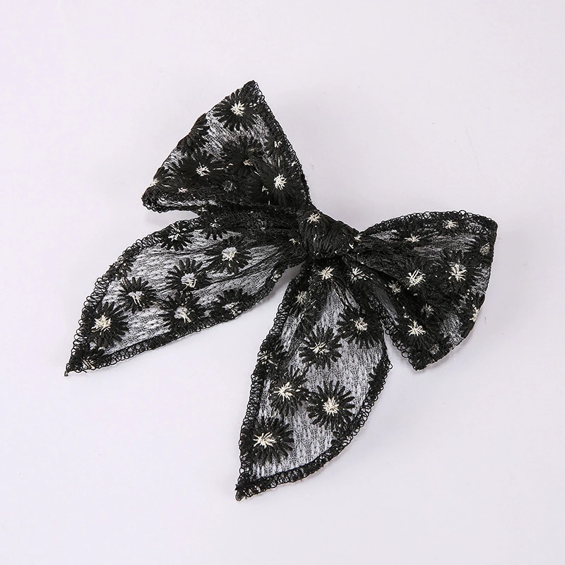 European And American Embroidery Printing Children's Bow Hairpin