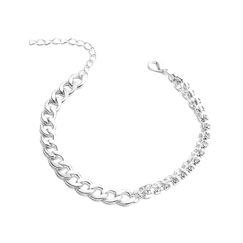 Anklet Set Zircon Twisted Taper Pendant Bracelet Retro Simple Hip Hop Beach Chain