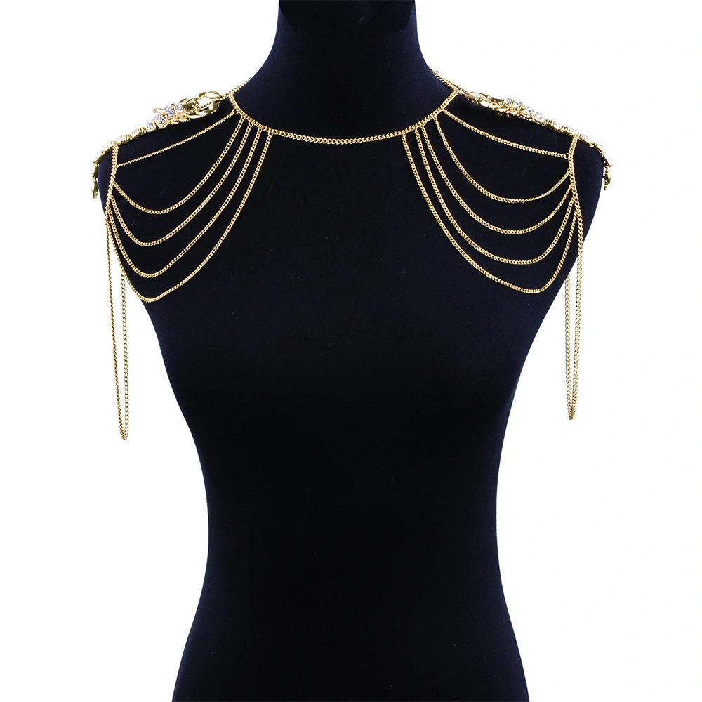 Exaggerated Gold Diamond-studded Scorpion Shoulder Chain One Chain