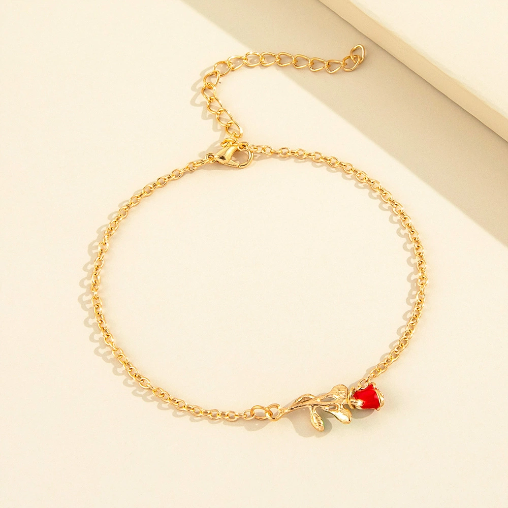 Rose Flower Anklet, Personalized Footwear Accessories