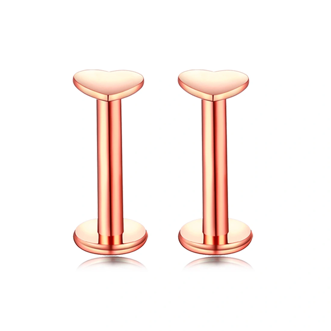 Special-shaped Stainless Steel Lip Nail Zircon Heart-shaped Piercing Jewelry