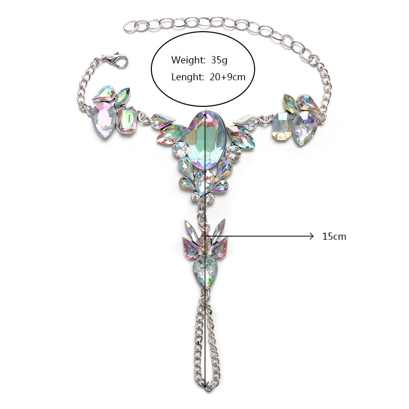 Alloy Color Diamond Exaggerated Anklet European And American Boutique Punk