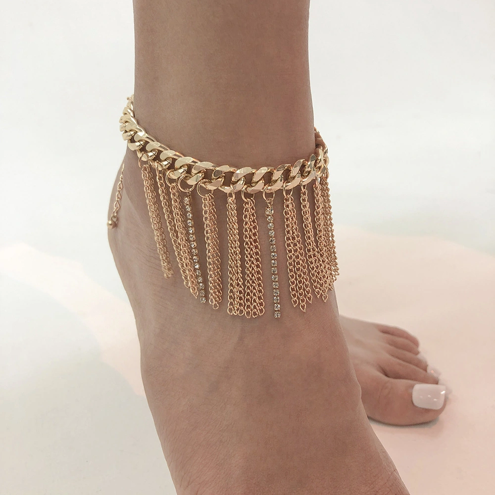 Retro Claw Chain Tassel Thick Chain Anklet Alloy Fashion Personality Exaggerated Foot Ornament