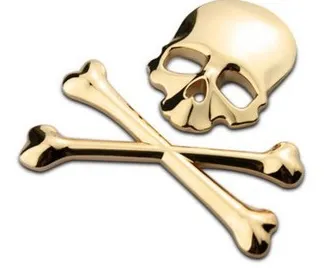 Car Personality Metal Skull Logo Wansan Harley Skull Sticker Car