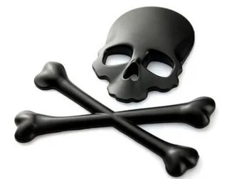 Car Personality Metal Skull Logo Wansan Harley Skull Sticker Car