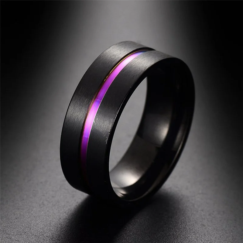 Simple And Elegant Stainless Steel Room Colorful Men's Domineering Ring