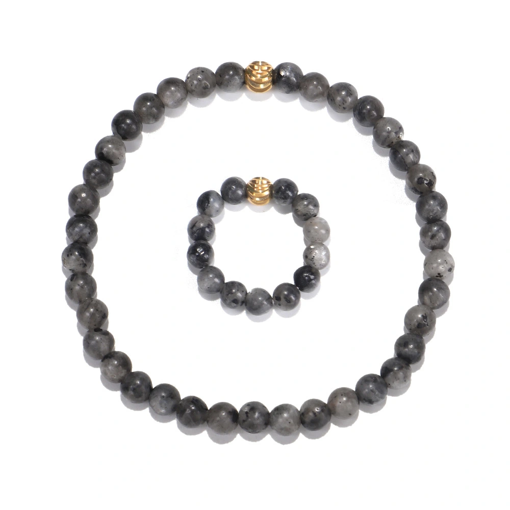 4MM Flash Stone Elastic Bracelet Ring Set