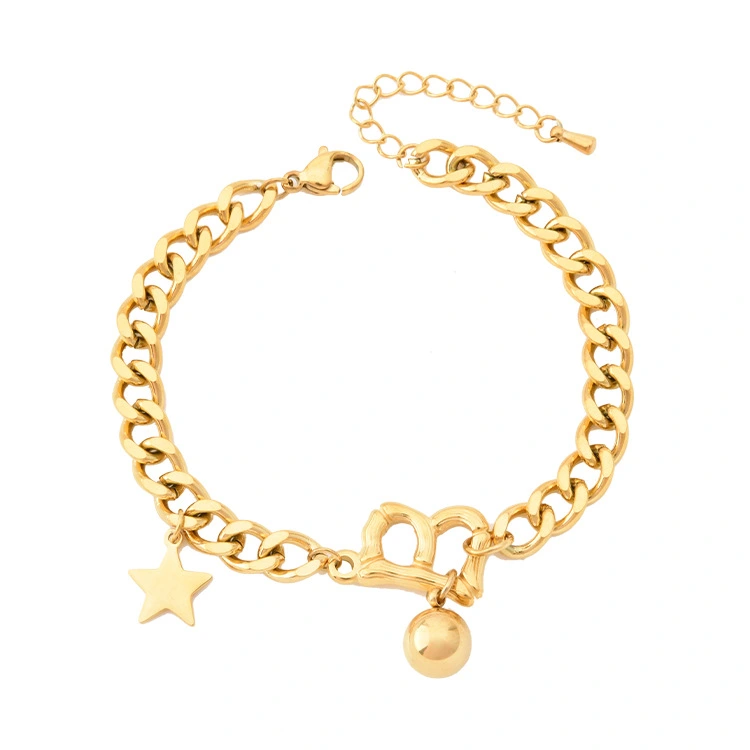 Titanium Steel Thick Circle Five-Pointed Star Bracelet