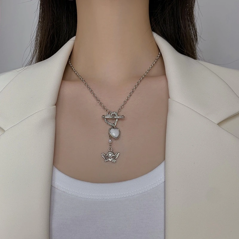 Love Cupid Angel Necklace Female Ins Tide Cold Wind