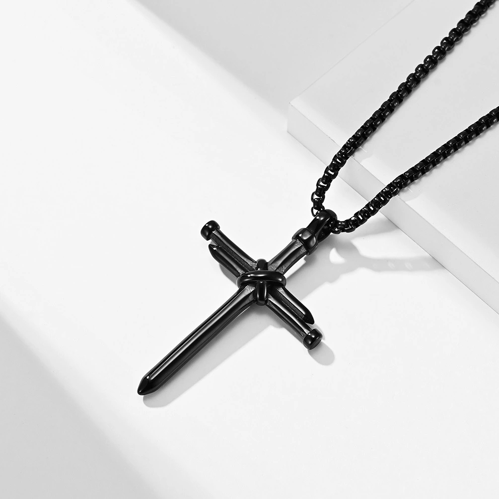 Stainless Steel Nail Combination Cross Necklace