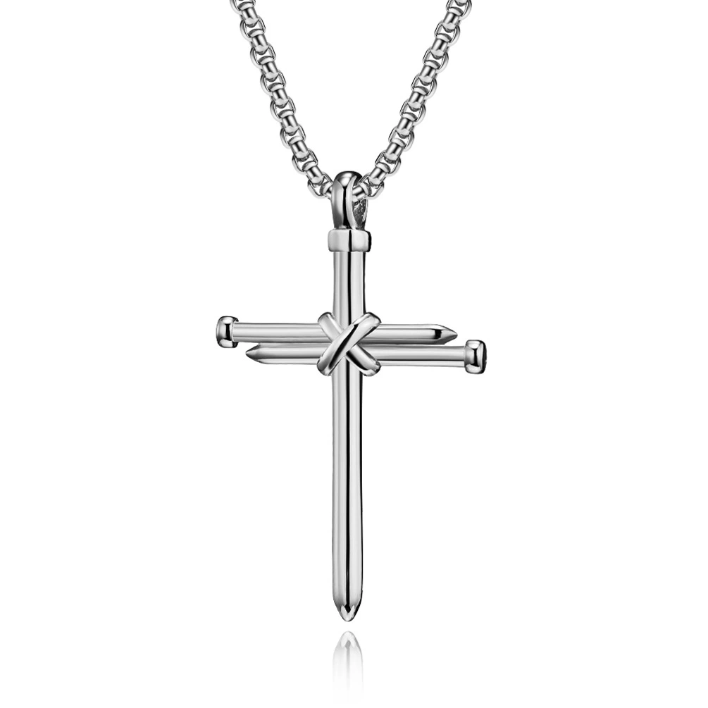 Stainless Steel Nail Combination Cross Necklace