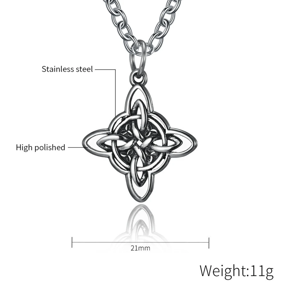 Zinc Vintage Stainless Steel Celtic Knot Necklace