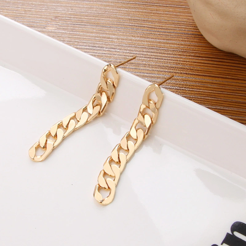 New Trendy Simple Chain Tassel Earrings