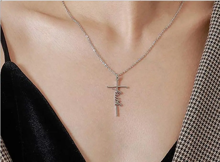 Fashion Simple Faith Cross Necklace