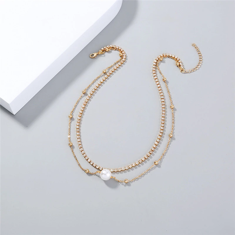 Imitation Baroque Pearl Bohemian Beaded Chain Women's Multilayer Necklace