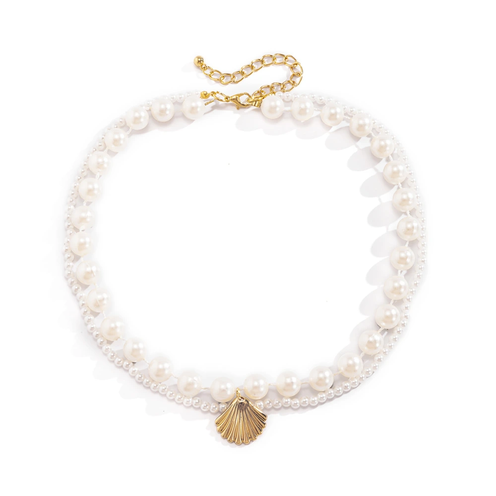 Fashion Shell Rice Bead Multilayer Necklace