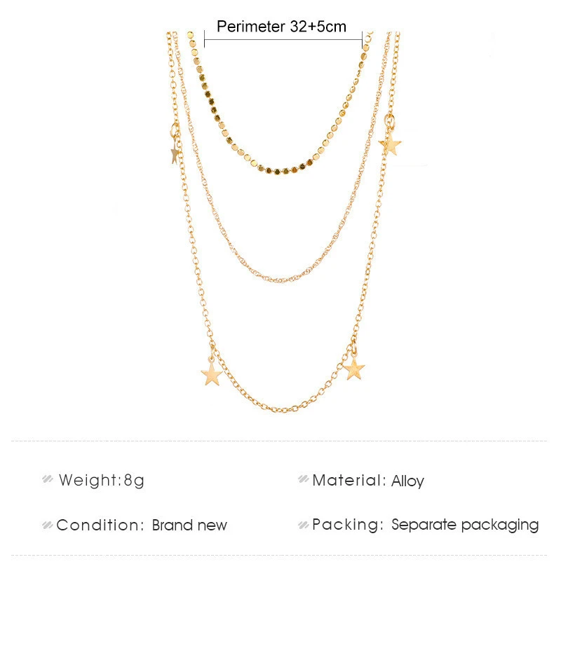 Vintage Metal Clavicle Chain Fashion Stacked Sweater Chain