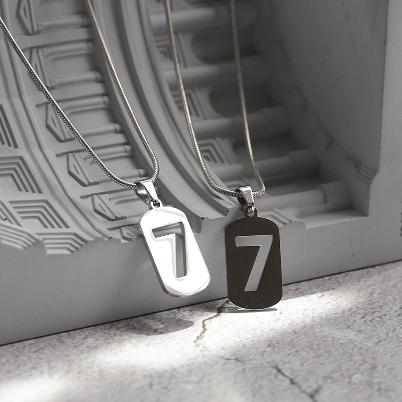 Sweater Accessories Lucky Number 7 Styling Necklace Ins Simple Earth Cool Jump Di Couple Men And Women Sweater Chain