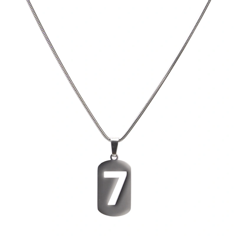 Sweater Accessories Lucky Number 7 Styling Necklace Ins Simple Earth Cool Jump Di Couple Men And Women Sweater Chain