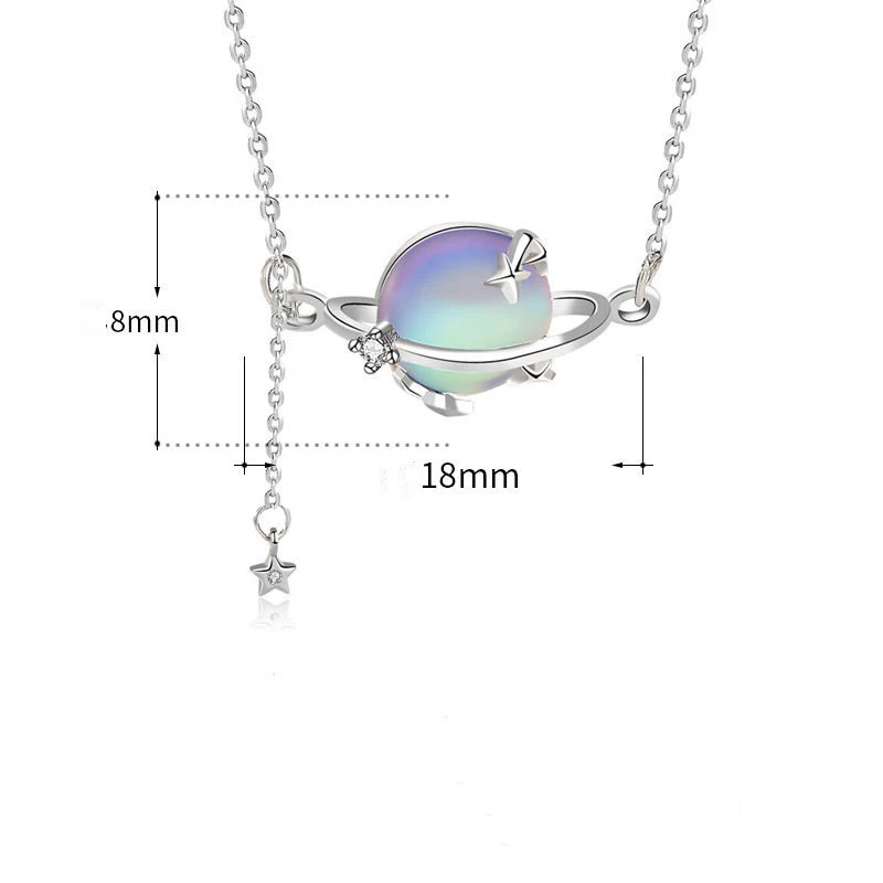 Moonstone Planet Necklace Female Clavicle Chain