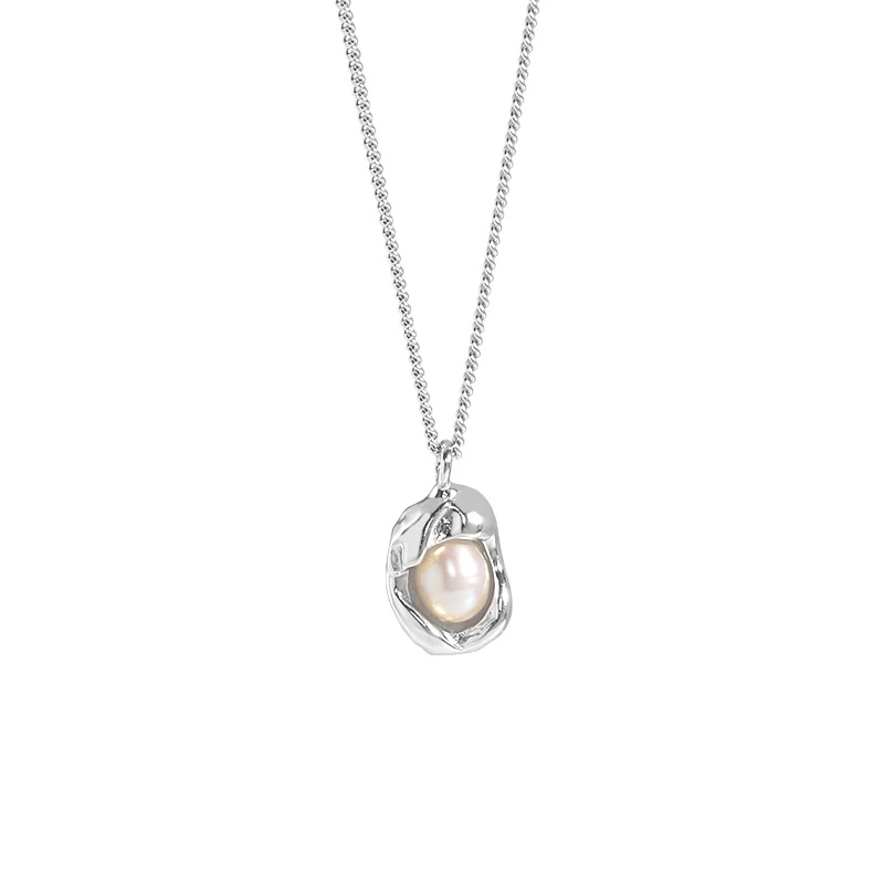 Shell Pearl Texture S925 Sterling Silver Necklace