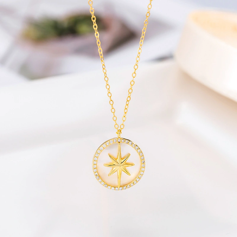 Sterling Silver Accessories S925 Six Pointed Star Necklace