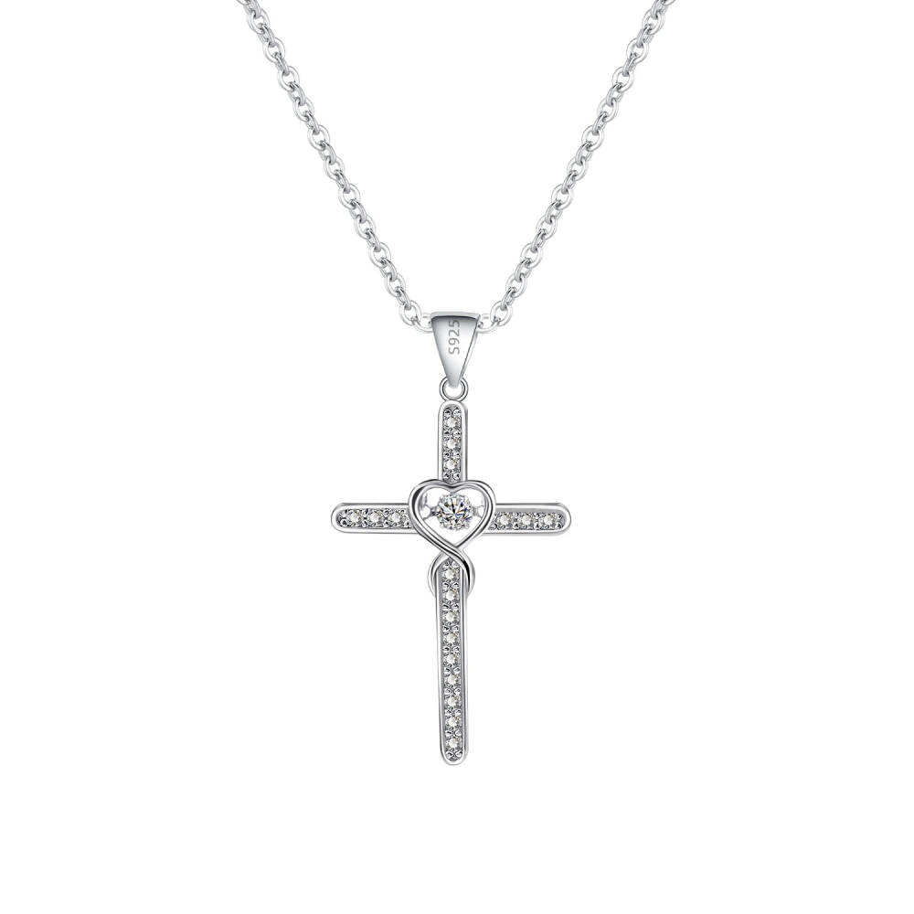 Female Cross Beating Heart Clavicle Chain