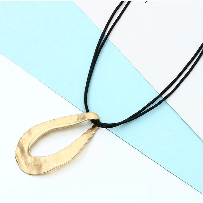 Drop Shape Pendant Geometric Oval Irregular Necklace