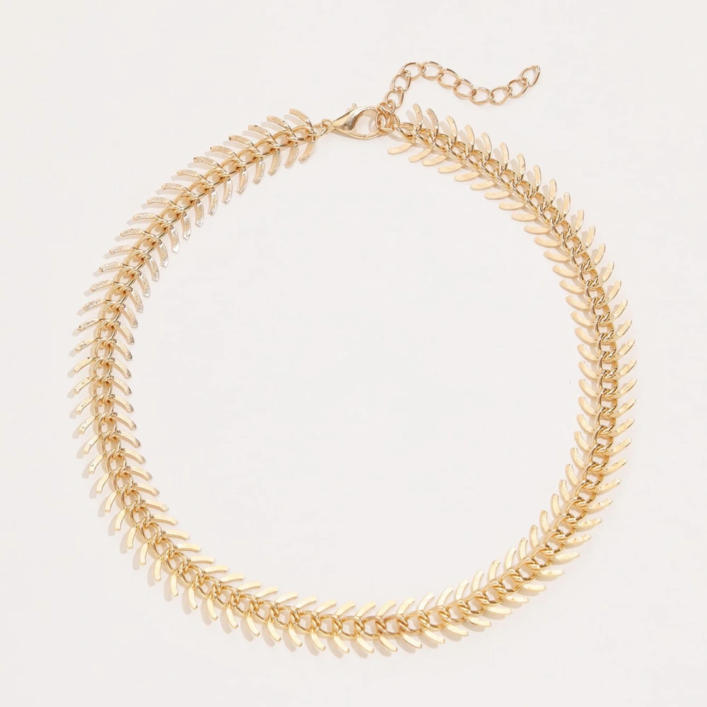 Fishbone Chain Short Necklace Clavicle Women's Necklace