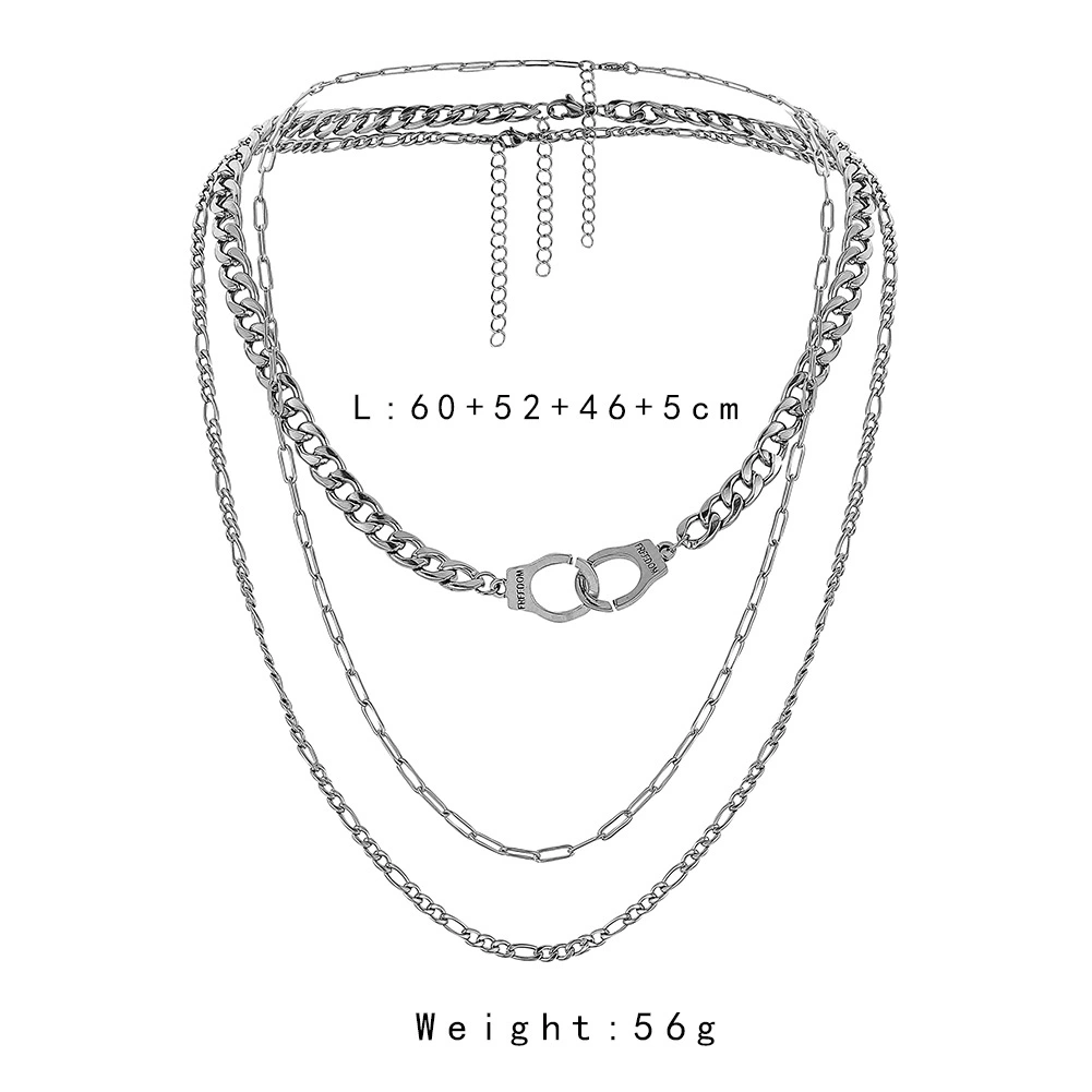 Stainless Steel Handcuffs Single Chain Necklace